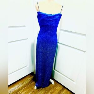 Blue formal open back prom dress size 13-14